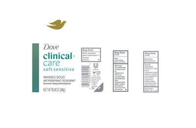 Label (Dove Clinical Care Soft Sensitive Invisible Solid Antiperspirant Deodorant   Artwork)